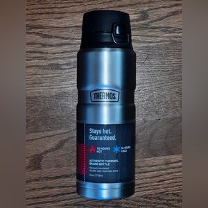 Thermos Black and Silver Insulated Bottle